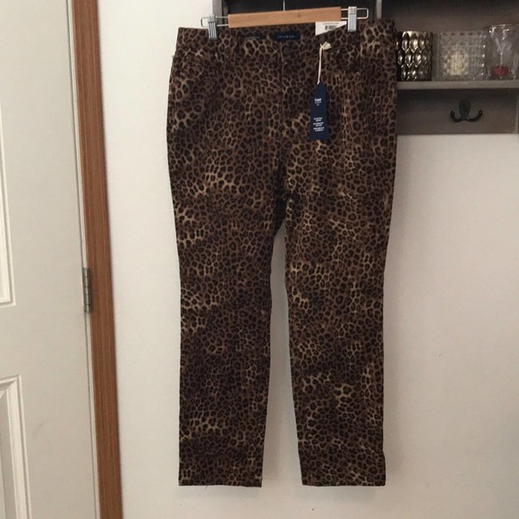 Charter Club Denim - Charter Club Lexington of straight pants, neutral cmb, leopard print siz…